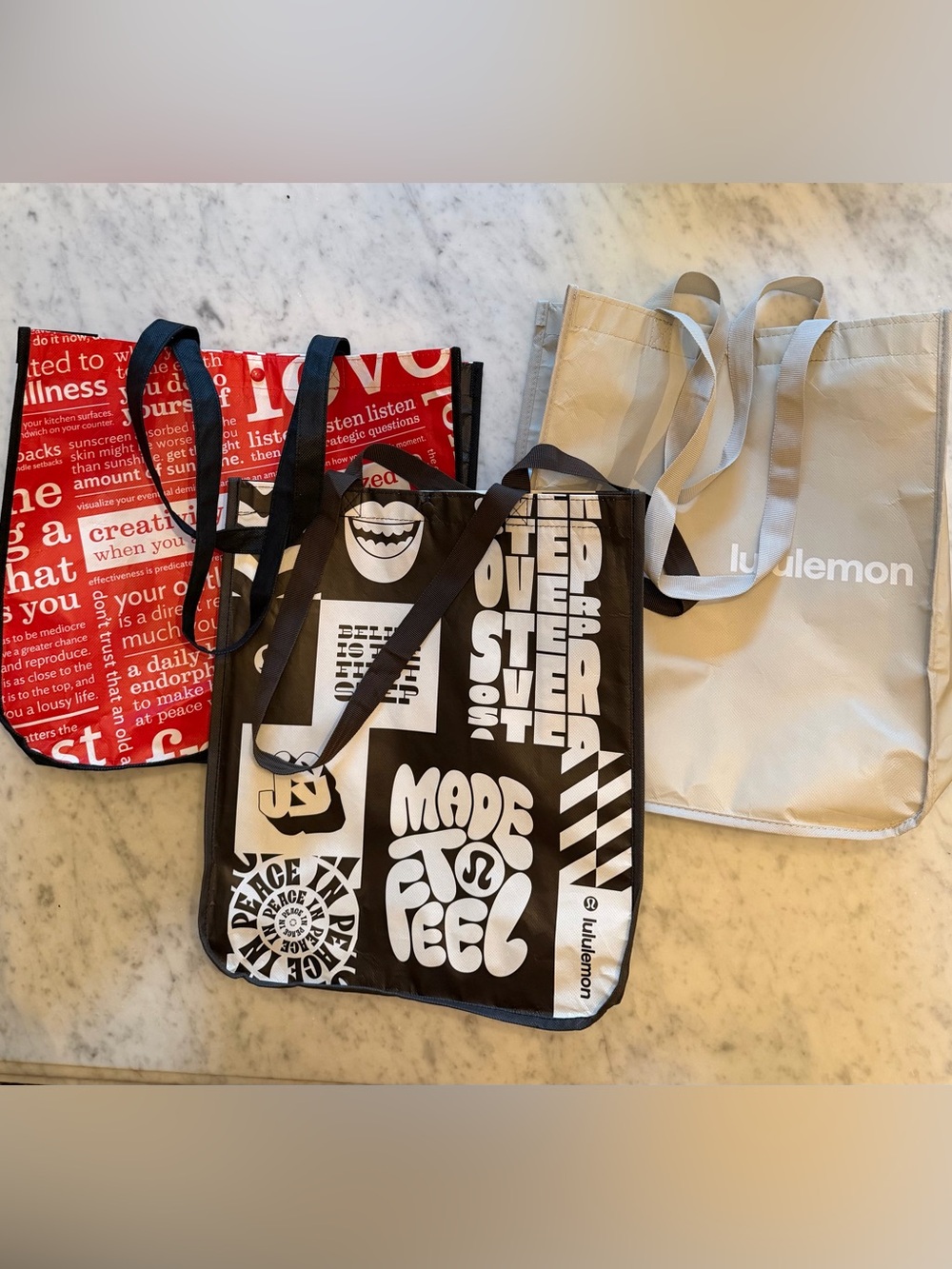 Bundle of 3 large lululemon reusable bags